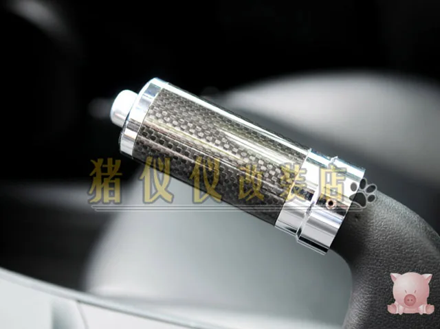 

For Two-box MAZDA 3 pure carbon fiber metal rod refit carbon handbrake cover