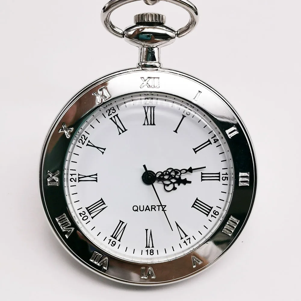 Новые модные простые часы с открытым лицом, черные бронзовые кварцевые карманные часы, подвеска-ожерелье, цепные часы, часы reloj de bolsillo