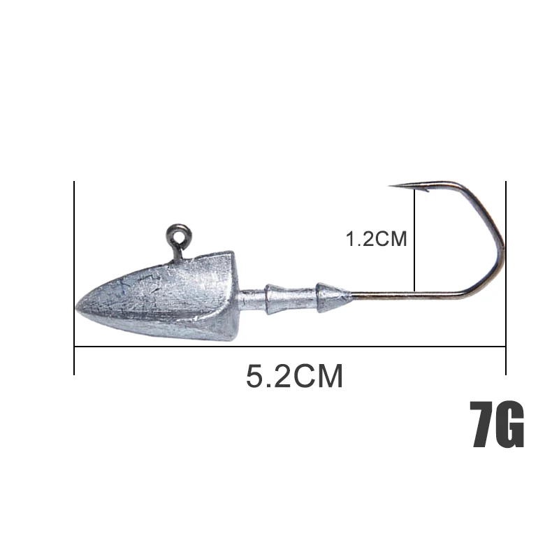 Мягкая приманка, свинцовая головка, крючок премиум класса, Мягкая приманка в виде червей, прочная джиг-головка, крючок, приманки, джигхад, рыболовные снасти, аксессуары для рыбалки - Цвет: 7g