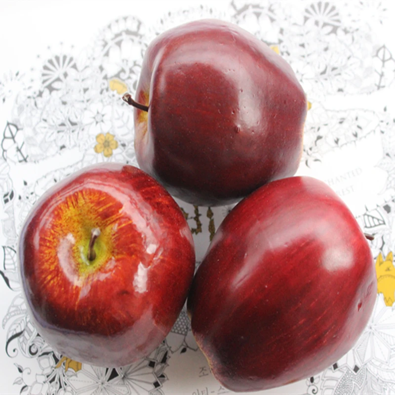 

2 pcs Vivid Red Artificial Plant Foam Fruit Red Delicious Apple Balcony Home Decorative 8*7cm