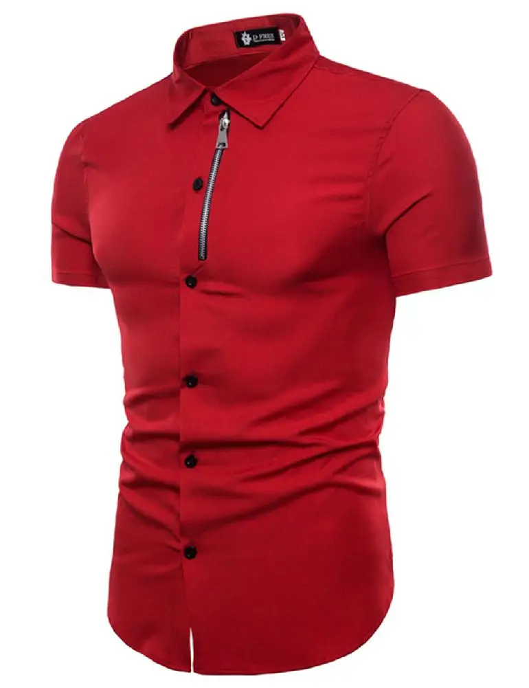 shirts with zipper front mens