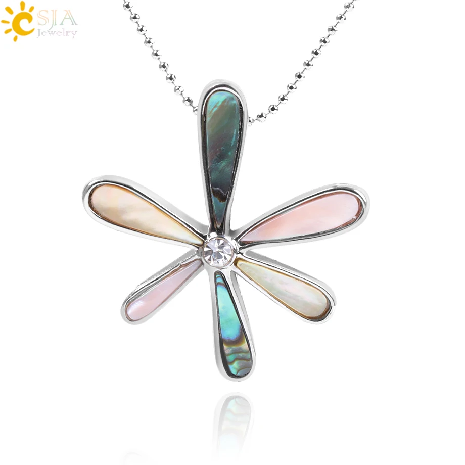 

CSJA Natural Colorful Shell Windmill Shaped Pendant for Necklace DIY Hollow Cubic Zirconia 6pcs Shells Charm Women Jewelry F017