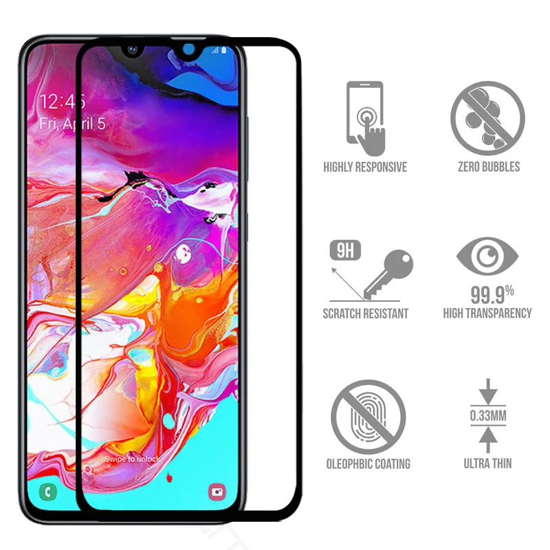 Закаленное стекло с полным покрытием для объектива камеры 2 в 1 Samsung Galaxy A30 A50 A70 A40 A20