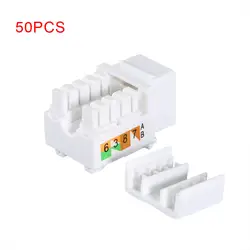 50 шт. Универсальный cat6 rj45 keystone jack удар-Подпушка стенд Ethernet модуль сетевой переходник qjy99