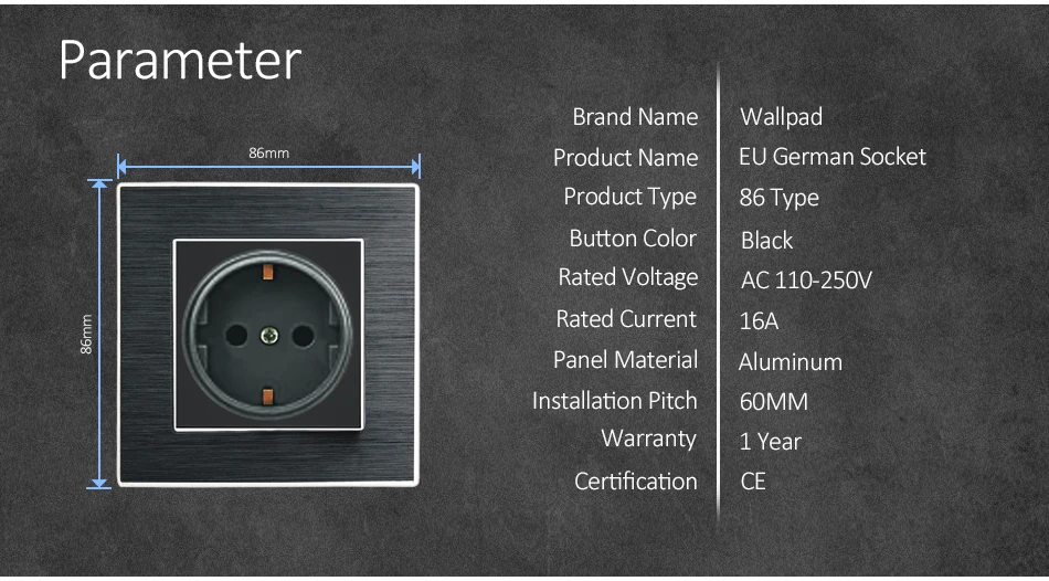 ЕС 2 Pin Пособия по немецкому языку розетка Wallpad люксовые клавишные атласная металлическая Панель Электрический настенный Мощность розетка электрические розетки для дома Schuko