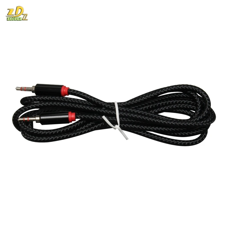 2m long Nylon Braid Jack 3 5mm Audio Cable Male Stereo AUX Cable M M Headphone Cord for iPhone Car Speaker Earphone MP3 4 500pcs
