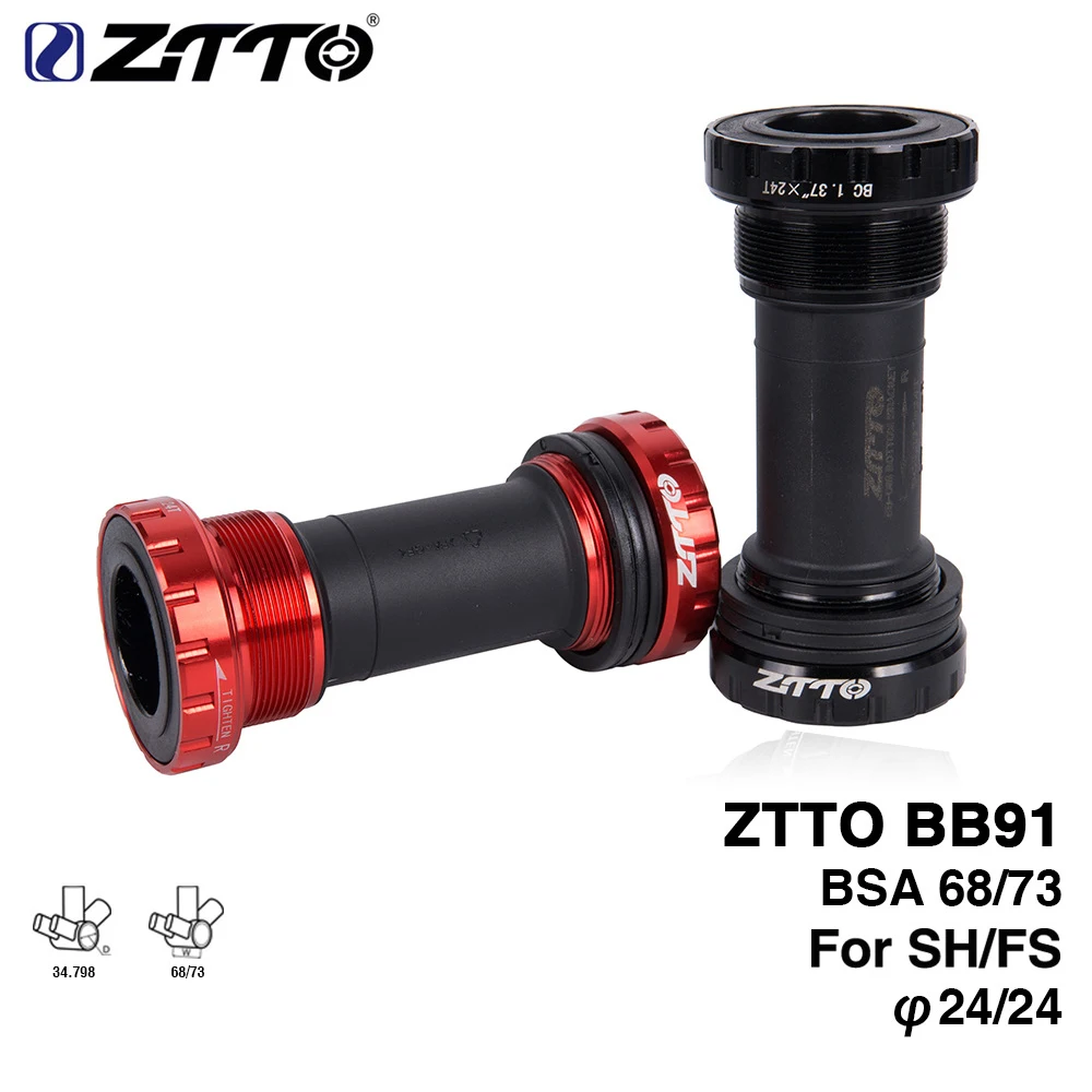 ZTTO BB91 Bearing Bottom Bracket Screw Type 68/73 mm Bicycle Axis MTB Road Bike Waterproof CNC Alloy BB Bottom Bracket bearing
