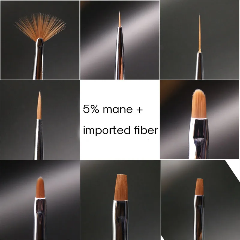 Escovas da Arte do Unha Escova de Desenho para Gradiente para Gel Profissional Manicure Gel Polonês Unhas Equipamento 8 pc - Set 5 arte do prego gel escova de desenho