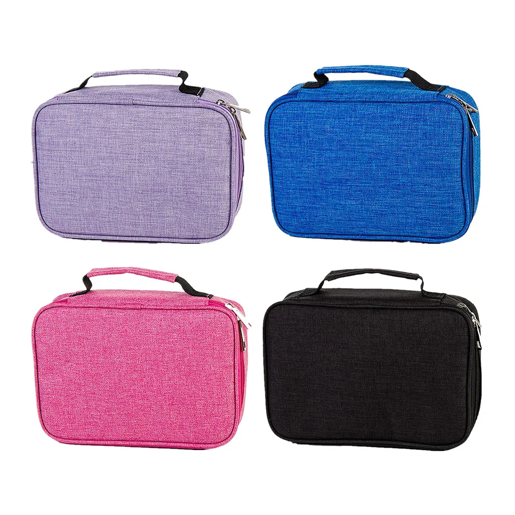 72 Slots Pencil Case with 2 Detachable Sleeves-Multi- layer Large Zipper Pen Bag with Handle Strap for Colored/Watercolor Pencil