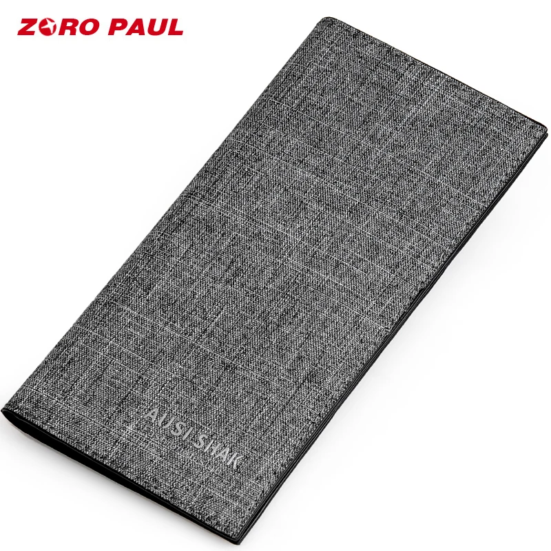 

ZORO PAUL Luxury Brand Wallet Male Canvas Long Men Wallets With 13 Card Holders Money Clutch Bag Boys Man Wallet Slim