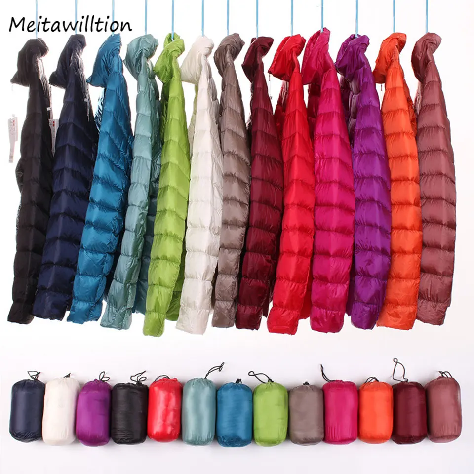

Autumn Winter Ultra Light Down Jacket 2018 Casual Long Sleeve 2 Pockets Slim Down Coat Female Windproof Outwear Plus Size