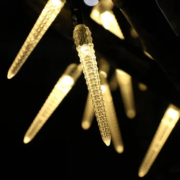 

8 Modes 6M 30LED Battery Powered Ice Corn Icicle Shaped LED String Lights, Waterproof Holiday Fairy Lights with Remote Control