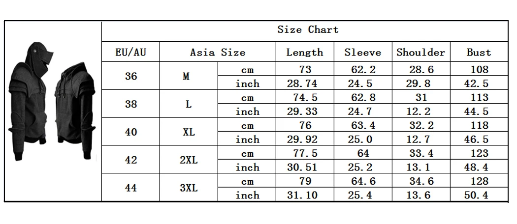 Винтажные средневековые рыцарские мужские толстовки с капюшоном воин солдат толстовка с капюшоном мужская маска Броня пуловер косплей костюм размера плюс Топы