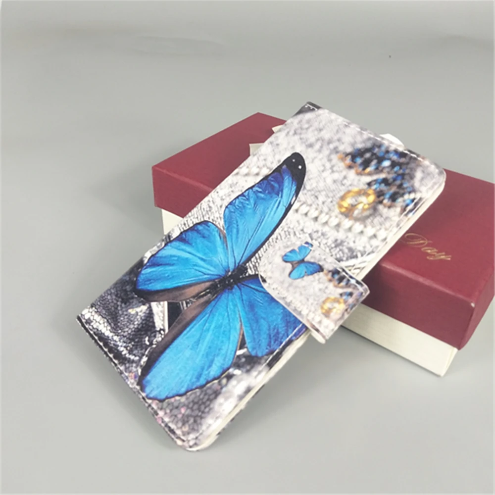 

New Butterfly Flower Flag Designer Wallet Flip Stand Book Cover Case ForHomtom HT17 / Homtom HT17 Pro 5.5 Inch Dual sim