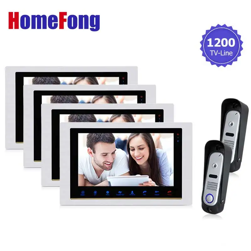 

Homefong 10inch home Intercom Video Door Phone system front door high resolution Inter-conversation Doorbell 1200TVL