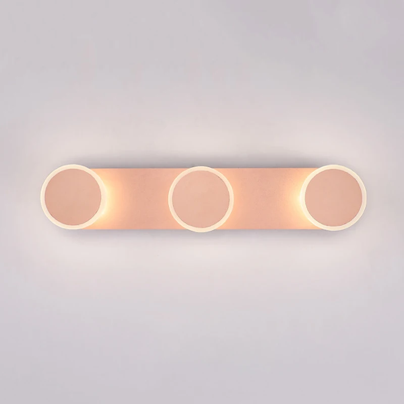 Светодиодный настенный светильник акриловое зеркало передняя лампа приспособление для душевой ванной комнаты Европейский стиль розовое