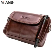 YIANG большой размер модные мужские сумки через плечо из натуральной кожи Повседневная поясная сумка Fanny Molle Карманный держатель для ручки на одно плечо