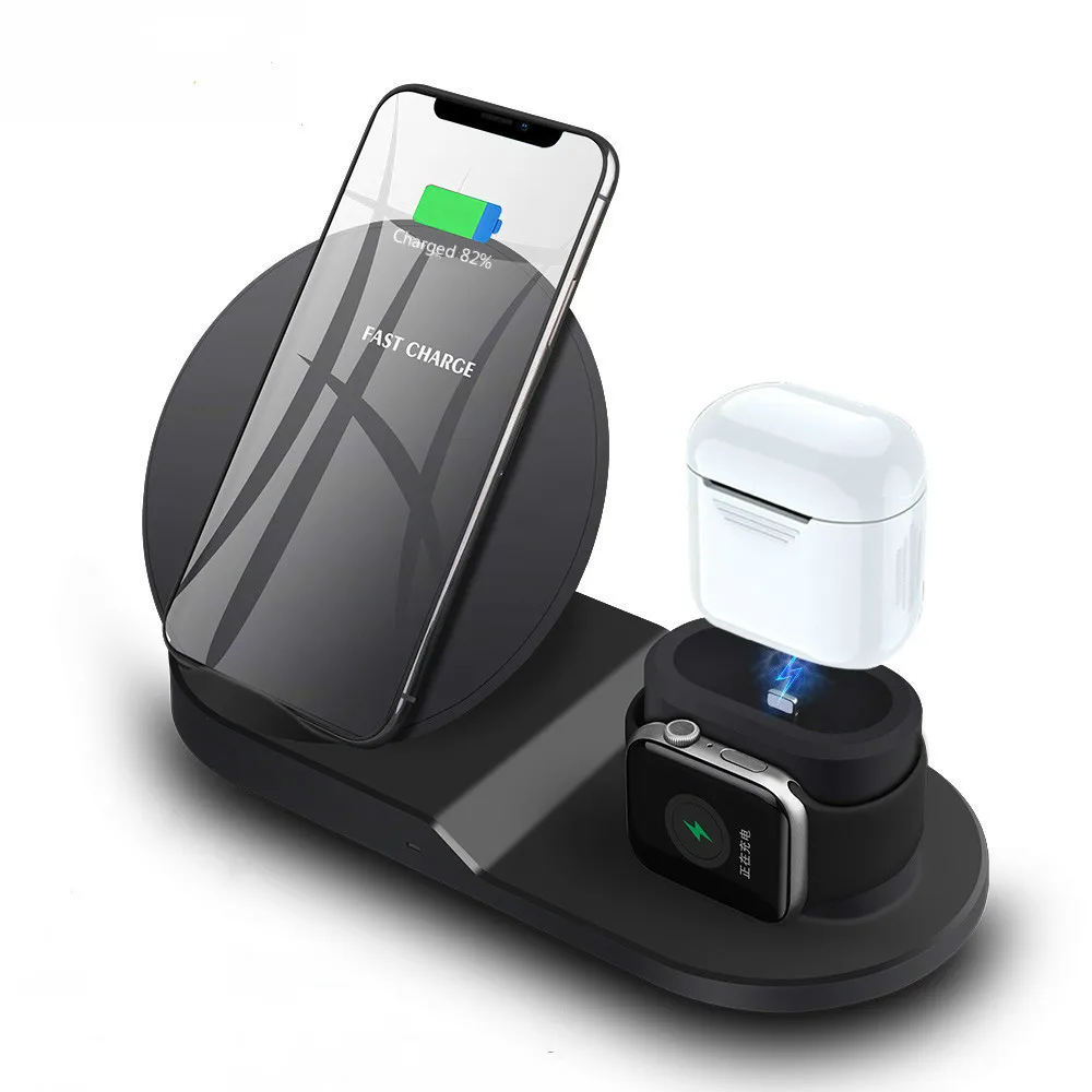 

Wireless Charger Stand for iPhone AirPods Apple Watch, Charge Dock Station Charger for Apple Watch Series 4/3/2/1 iPhone X 8 XS