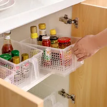 Plastikowy pojemnik do przevhowywania kosz z rączką stojak kuchenny na naczynia lodówka pulpit owoce warzywa schowek(China)