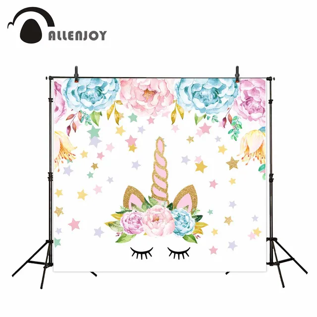 allenjoy photo background cute unicorn background flower gouache