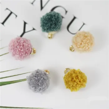 

Winter style 100pcs/lot alloy cap decoration color Imitation lamb hair balls bead diy jewelry earrings/garment pendant accessory