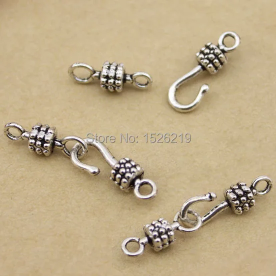 20sets/lot 6x17mm Antique Silver Color Clasps Hooks