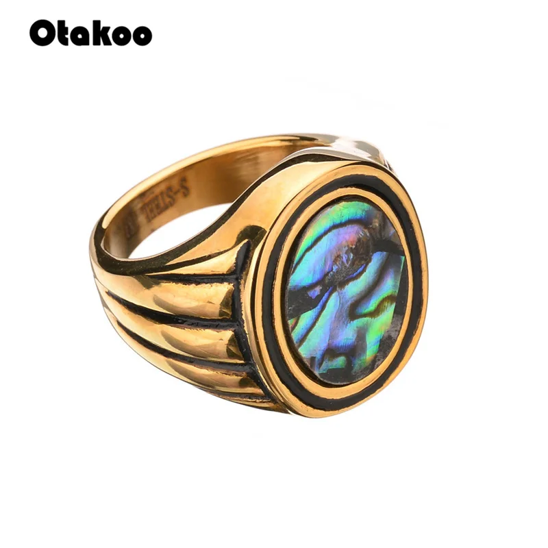 

Otakoo New Fashion Fine Jewelry Resin And Shell Brand Roman Numerals Rings Bridal Wedding Engagement Ring For Women Gift Jewelry