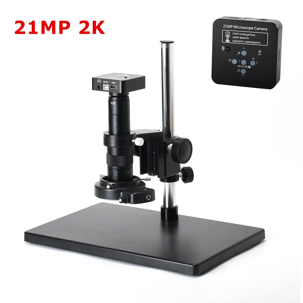 21MP Microscoop Camera Set 1080P 60FPS 2K HDMI USB Digitale Industrie Video Camkera 180X 300X C MOUNT Lens voor Telefoon PCB Solderen 21MP Microscoop Camera Set 1080P 60FPS 2K HDMI USB Digitale Industrie Video Camkera 180X 300X C MOUNT Lens voor Telefoon PCB Solderen