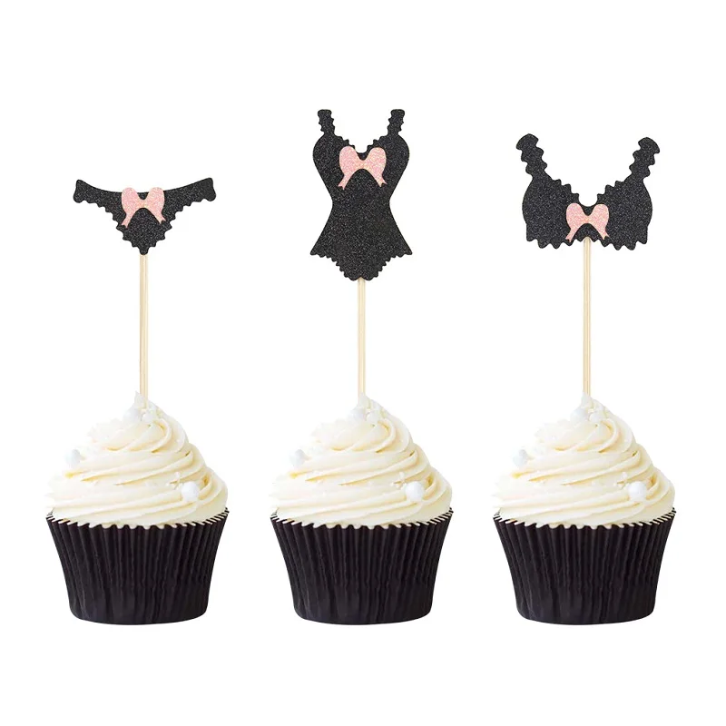 

12pcs Unique Design Bacheloret Party Cupcake Topper Bikini Set Wedding Party Cake Decor Party Supplies Food Picks Free Shipping