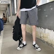 Для мужчин комплект с клетчатыми шортами корейской моды Для мужчин шорты в уличном стиле мужской в стиле «хип-хоп» летняя эластичная талия, длина до колена, военные камуфляжные короткие шорты-шаровары M-5XL