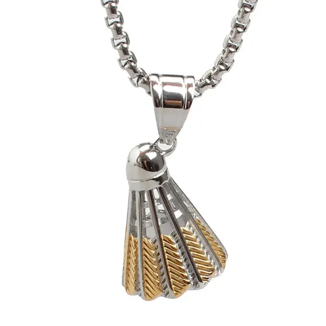 3d badminton pendant necklace