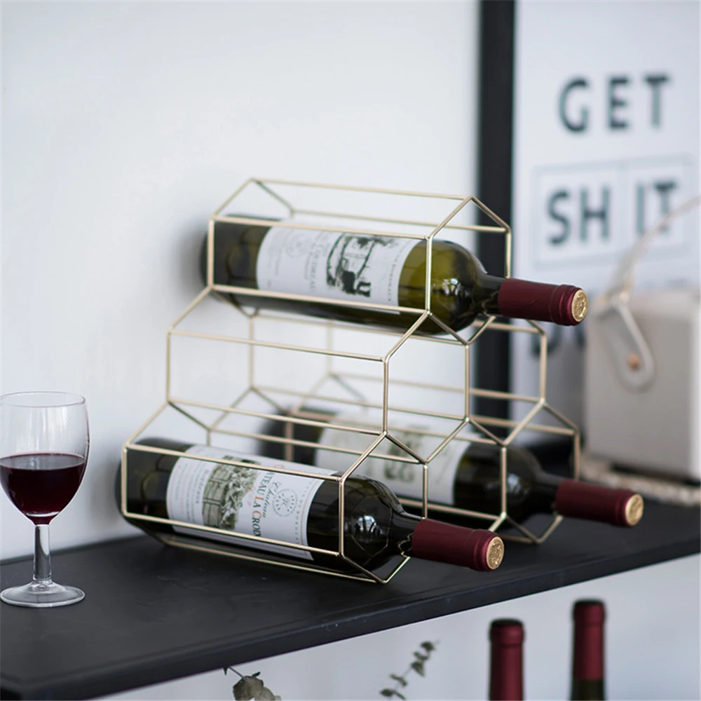Скандинавские креативные геометрические винные стеллажи, металлические простые бытовые винные стеллажи для винограда, ресторана, гостиной, бара, винного шкафа, витрина для вина