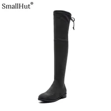 Over the Knee High Boots New 2019 Flock Women Autumn Pointed Toe Ladies Square heel E103 Woman Black Gray Apricot Winter Shoes Over the Knee High Boots New 2019 Flock Women Autumn Pointed Toe Ladies Square heel E103 Woman Black Gray Apricot Winter Shoes