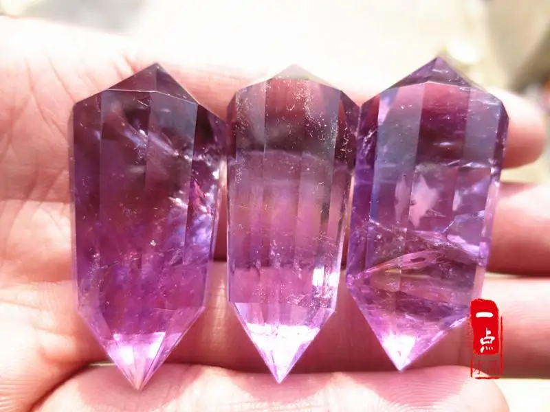 

1pcs 12 natural amethyst purple crystal wand point double column Uruguay's spiritual