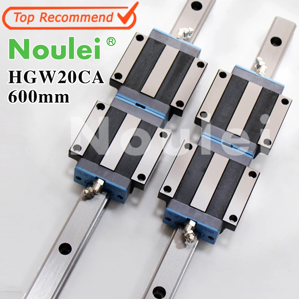 

Noulei HGW20CA slide block with linear guide rail 600mm HGR20 for CNC z axis HGW20 guia