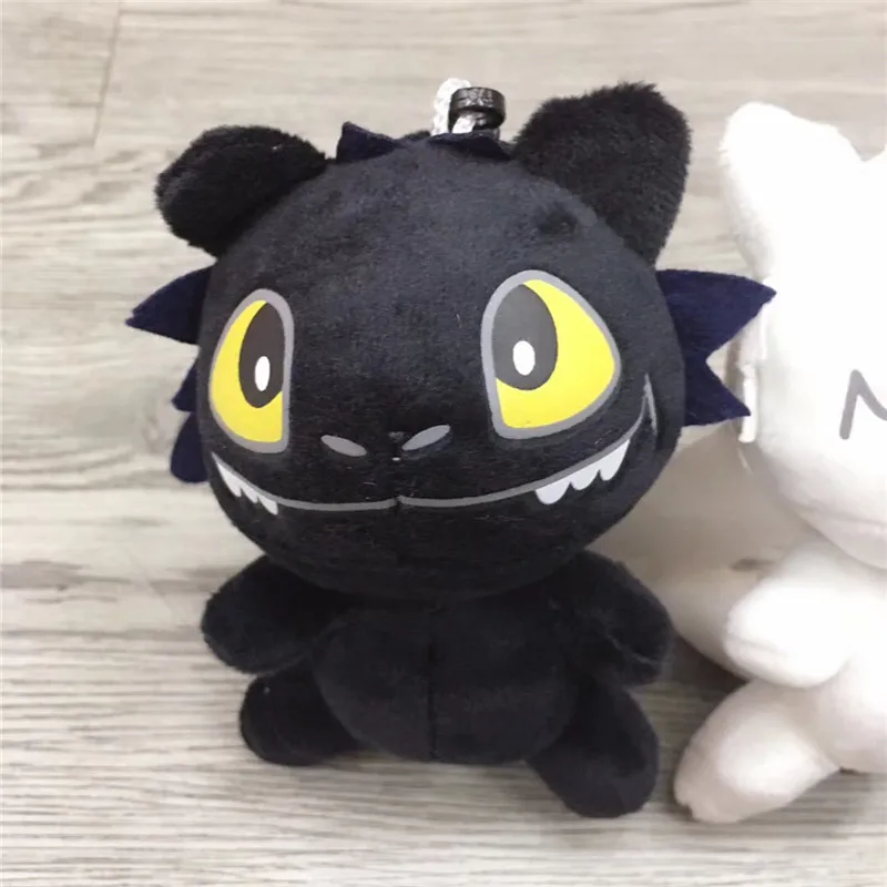 New Movie How To Train Your Dragon 3 Light Fury Night Fury Toothless Black White Dragon Plush Toys Key Bag Pendants Figures Dolls Keychain  (7)