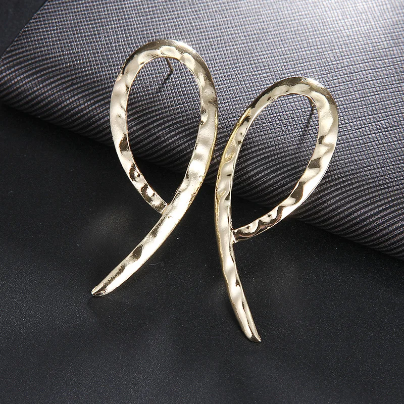 RscvonM New Chic Punk Gold Colour Filled Polygon Drop Earrings For Women Hollow Geometry Big Earrings boucles d'oreilles bijoux