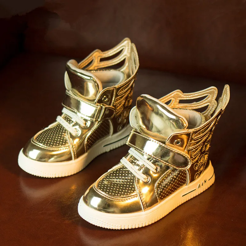 Fashion Girls Sneakers Boys Sneakers Gold Sneakers For Girls LS 3295gold sneakers for girls