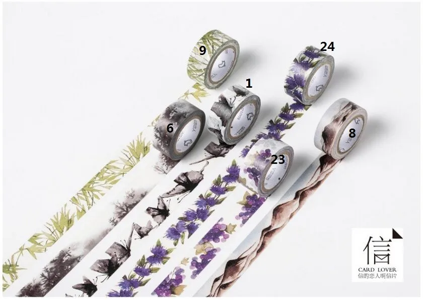 24 стиля 4 сезона Цвет Цветок Swatch васи клейкая лента DIY планировщик украшения Скрапбукинг наклейка этикетка маскирующая лента