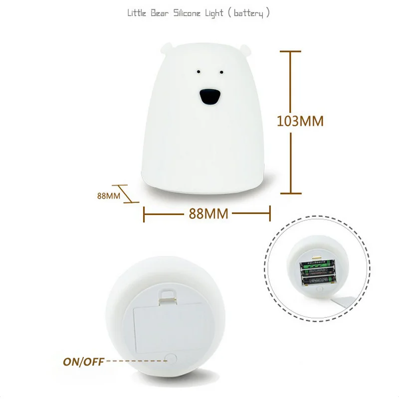 Спальня свет цвет ful пиво ночник силиконовый свет Медведь Форма светодио дный светодиодный свет сенсорный датчик изменение цвета 2 режима