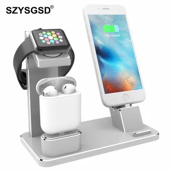 

SZYSGSD Charging Dock Station Stand Holder For AirPods IPad Air Mini Apple Watch 38mm 42mm iPhone X 8 7 6 6S 5S SE Plus
