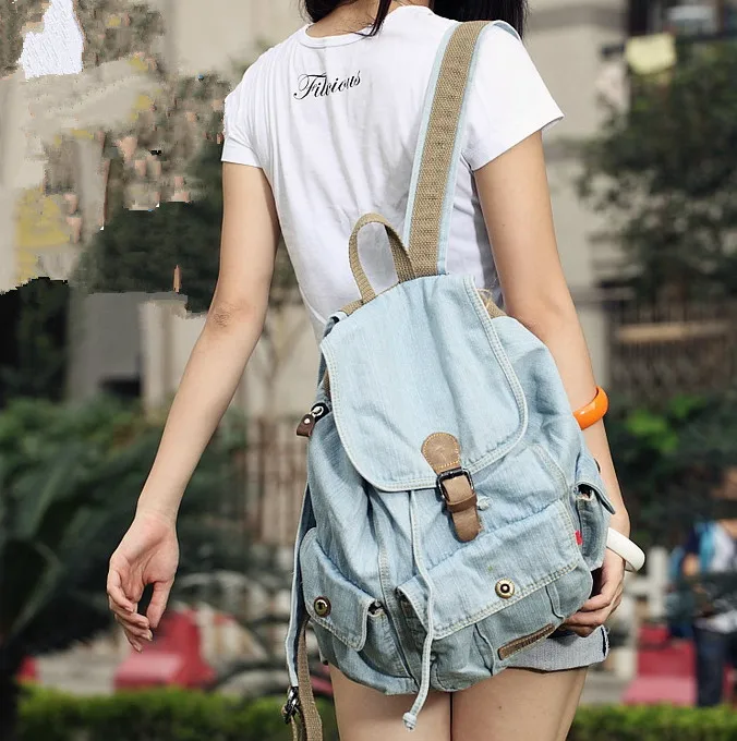 stacy bag hot sale good quality women fashion backpack lady casual denim bag girl leisure travel
