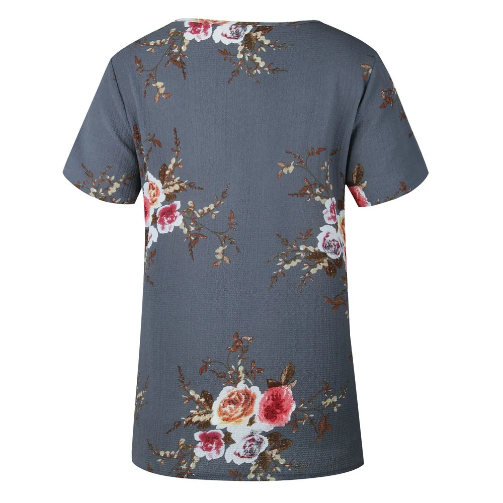 Бесплатная Страусиная модная блузка размера плюс S ~ 3XL летние топы с цветочным