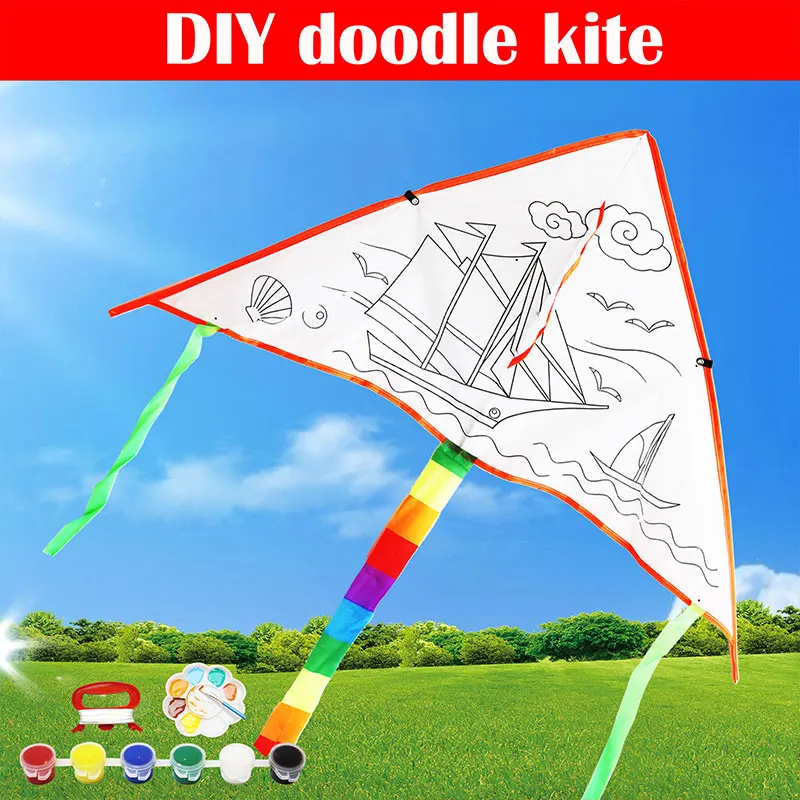 

2019 Lightweight Graffiti Kite 1 Set Outdoor Diy Kite for Creative Kite Kit Drop Shipping