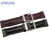 High Quality Luxury Black Brown 17mm 19mm Waterproof Genuine Leather Watch Strap Band For Swatch Alligator Pattern Leather Belt ► Photo 3/6