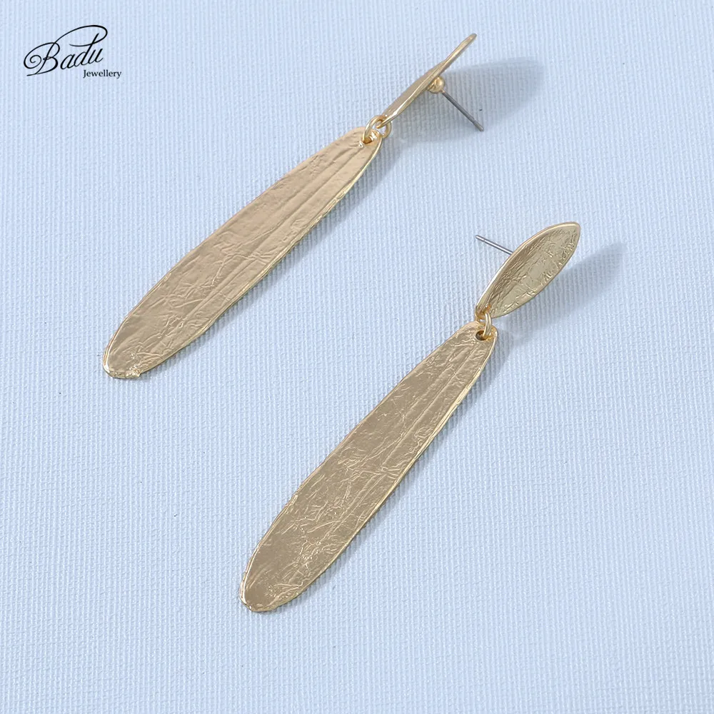 Badu Long Stud Earring Women Copper Light Nickle &amp Lead Free Metallic Earrings Fashion Jewelry Simple Style Wholesale | Украшения и