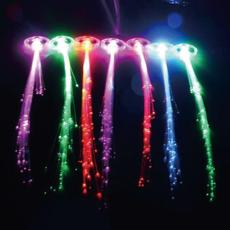 12pcslot Glowing Flash LED Hair Braid Led Hair Lights Wigs Clip Hairpin Clip Christmas Halloween Props Party Decoration (1)
