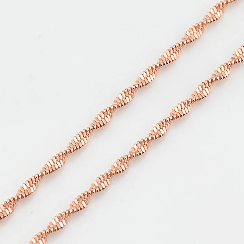 

Man Women's 3mm Wave Necklace Link Chains Gold Color Jewelry For Pendant 45cm 60cm