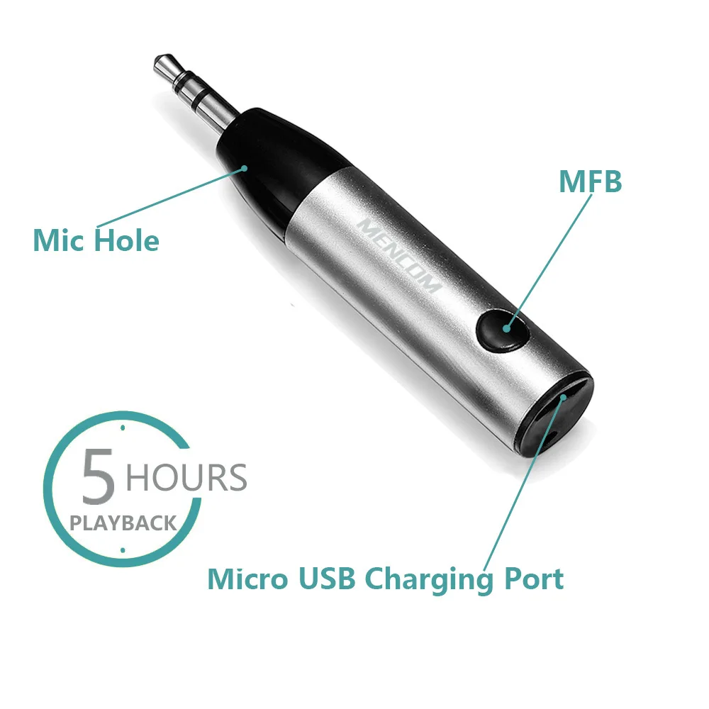 Bluetooth Car Kit Mini Bluetooth 4 1 Audio Receiver Automobile Car Handsfree Calling 3 5mm AUX Adapter AUX for Speaker Headphone