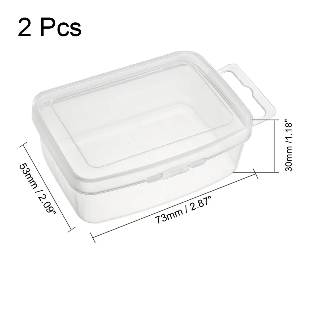 Uxcell 2 piezas PP claro blanco 90x60x30mm 88x60x20mm x 54 x caja de almacenamiento de componentes de 36x20mm 73x53x30mm para almacenar Chips IC, las uñas